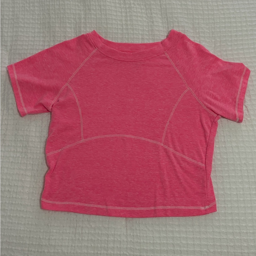 AS Revival Pink Stitched Woman’s Cropped Tee, Size Small.